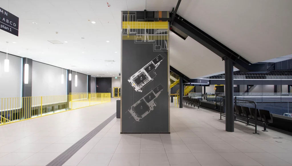 En karta som hjälper besökare att hitta. 